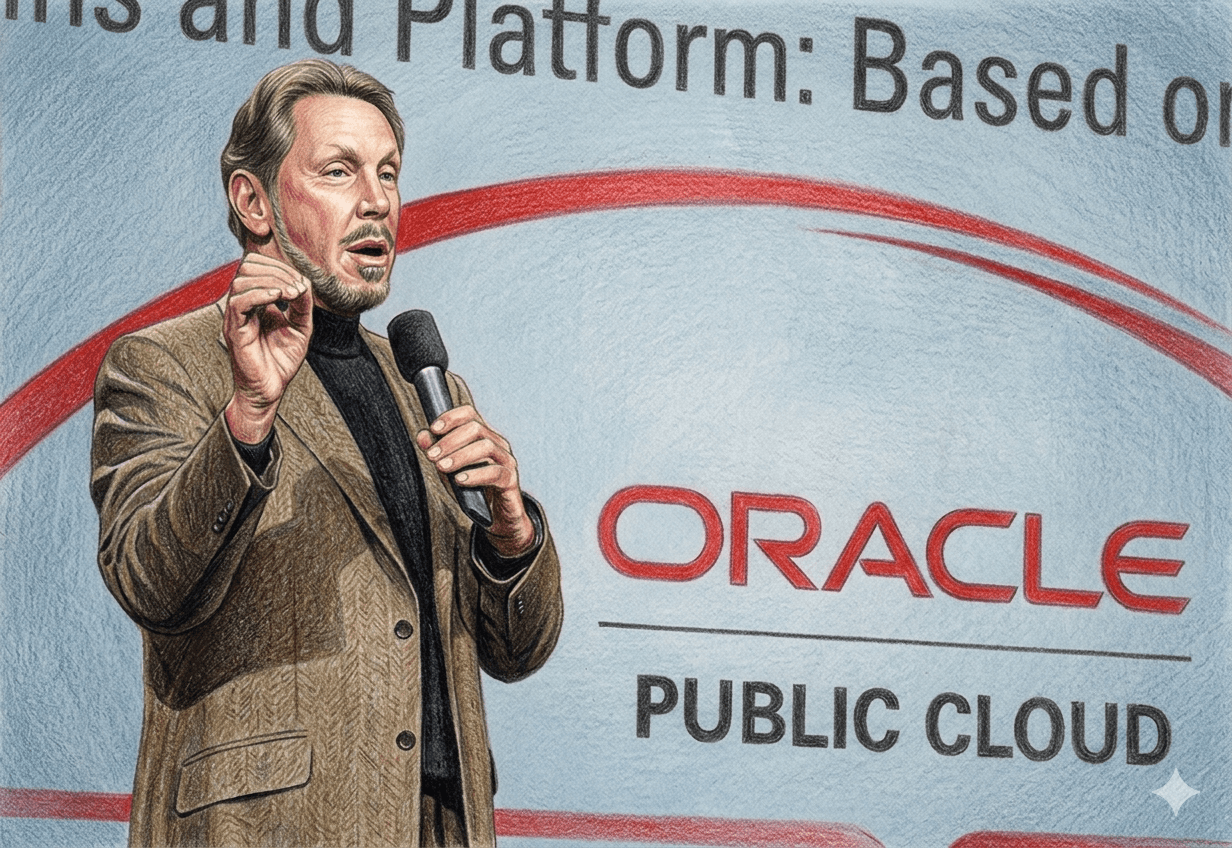 Gráfico representando a trajetória de valorização da Oracle ao longo de 25 anos e as lições para investidores de longo prazo